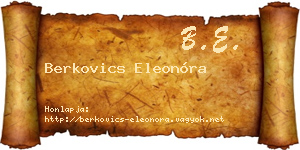 Berkovics Eleonóra névjegykártya